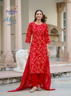 Alexa Vol 6 By Radhika Vertican Silk Foil Printed Kurti With Pant Dupatta Wholesale In India